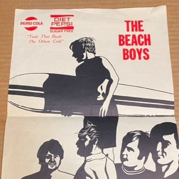 The Beach Boys 1969 Poster Original Collectible Other - 1969 The Beach Boys Concert Poster Authentic Manhattan College NY Silhouette Art